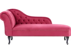 Venstrevendt chaiselong NIMES Velour Bordeaux