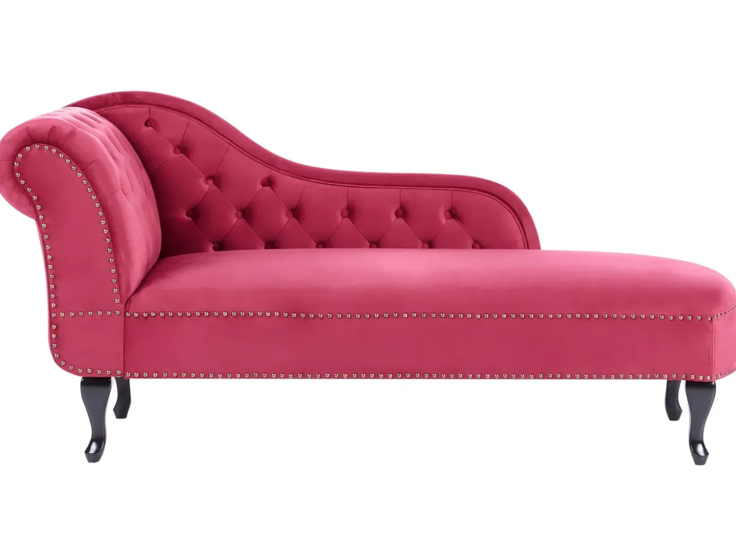 Venstrevendt chaiselong NIMES Velour Bordeaux