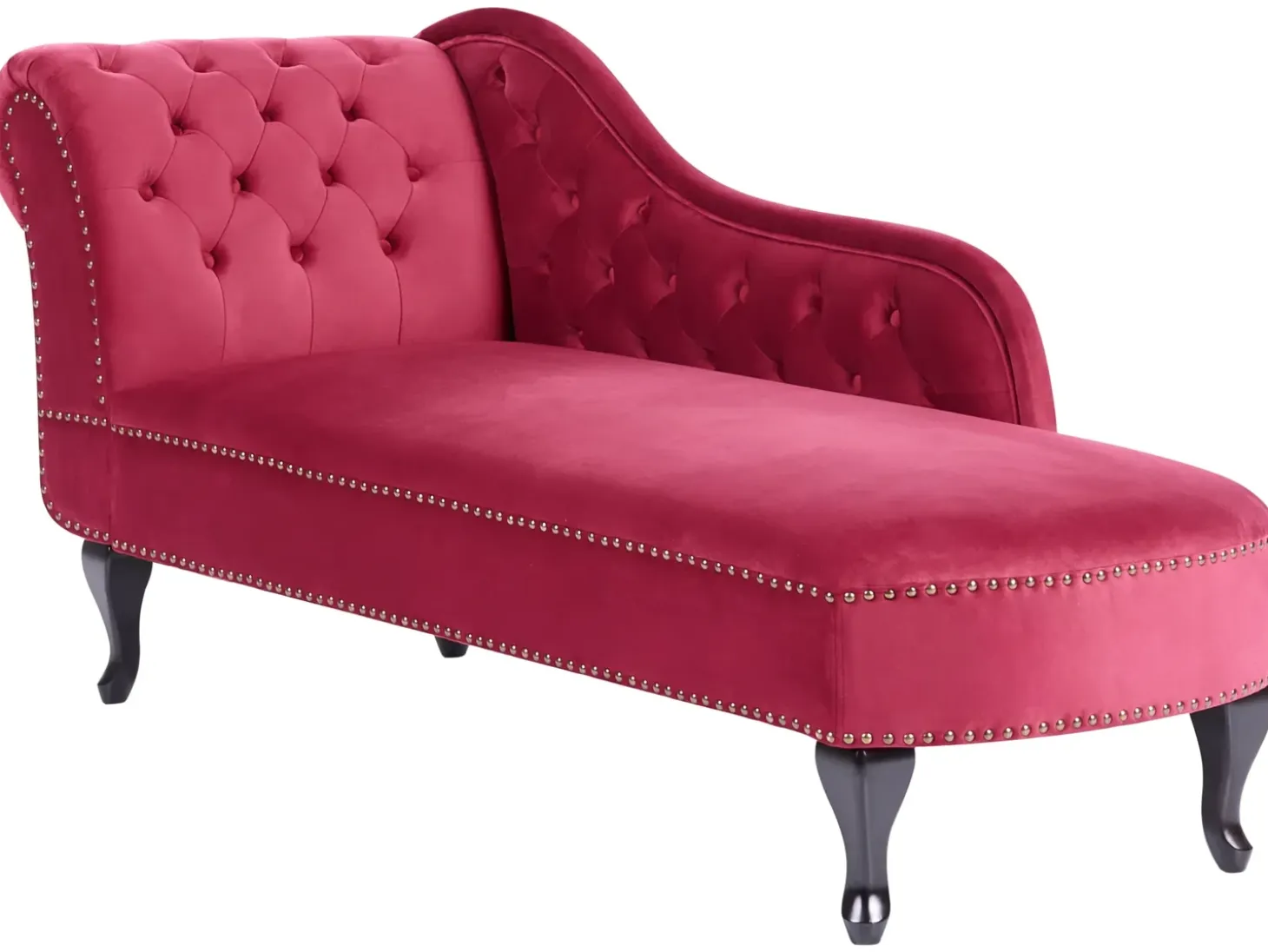 Venstrevendt chaiselong NIMES Velour Bordeaux