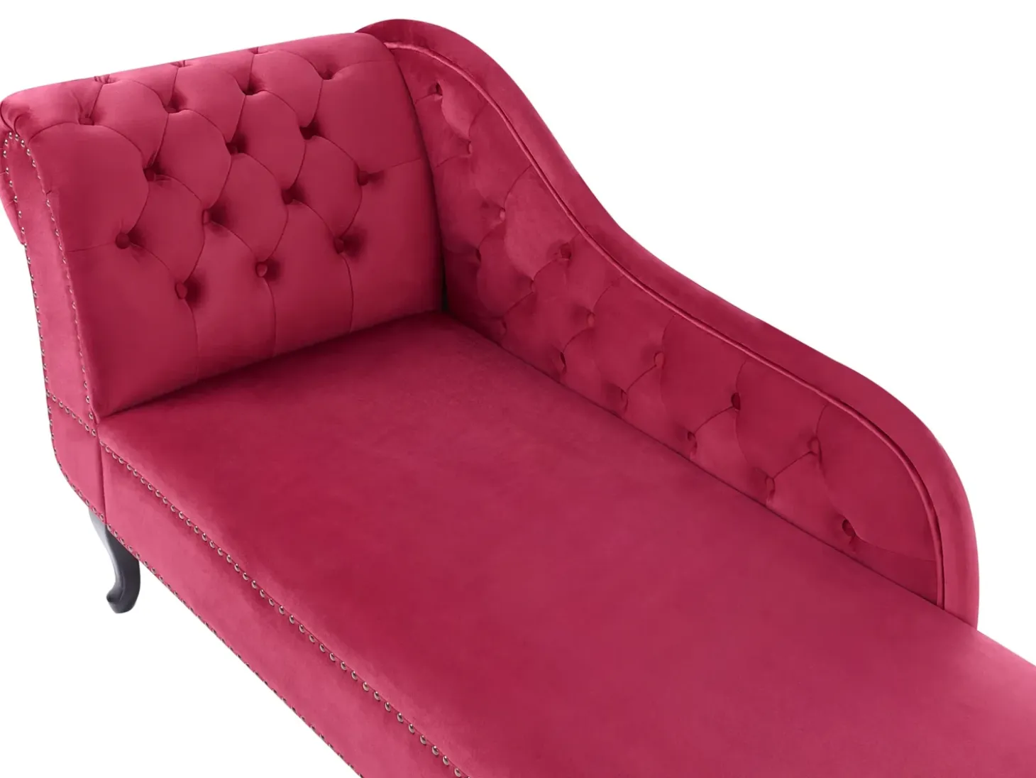 Venstrevendt chaiselong NIMES Velour Bordeaux