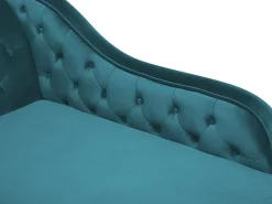 Venstrevendt chaiselong NIMES Velour Blågrøn