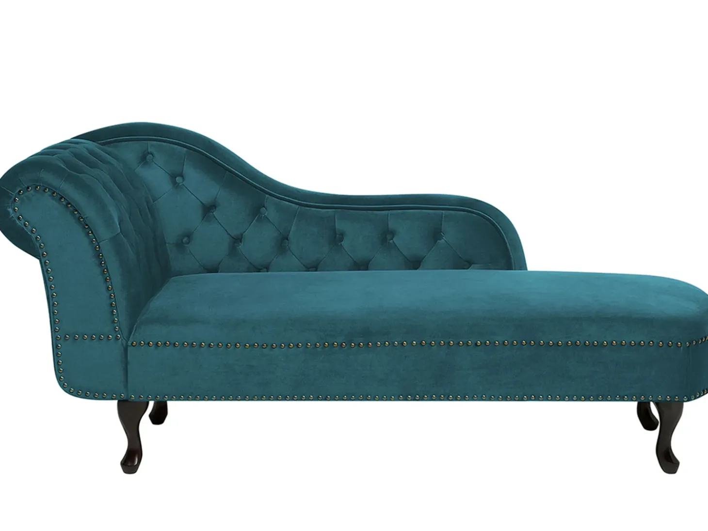 Venstrevendt chaiselong NIMES Velour Blågrøn