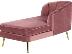 Venstrevendt chaiselong ALLIER Velour Lyserød