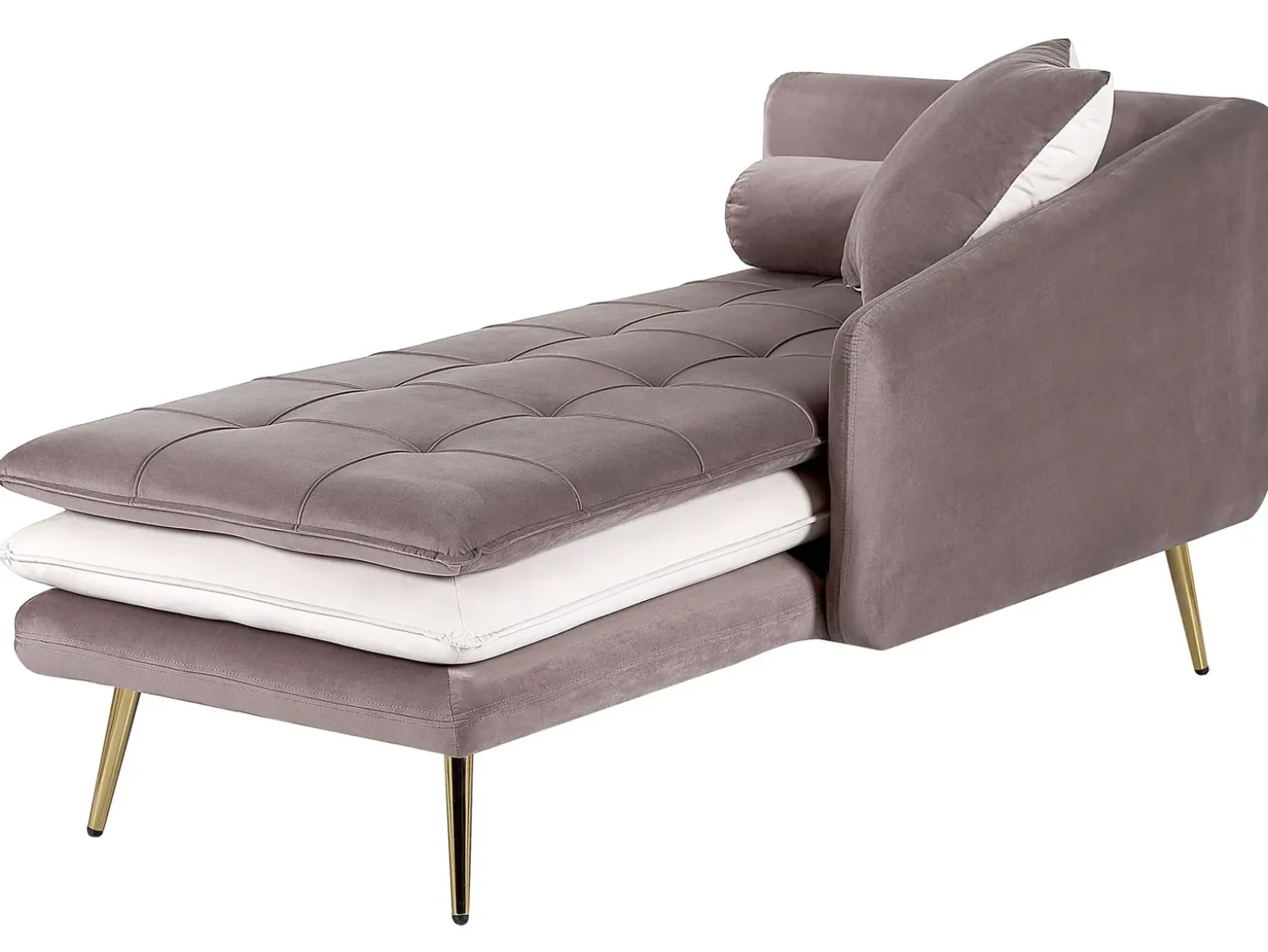 Venstrevendt chaiselong GONESSE Velour Lysebrun