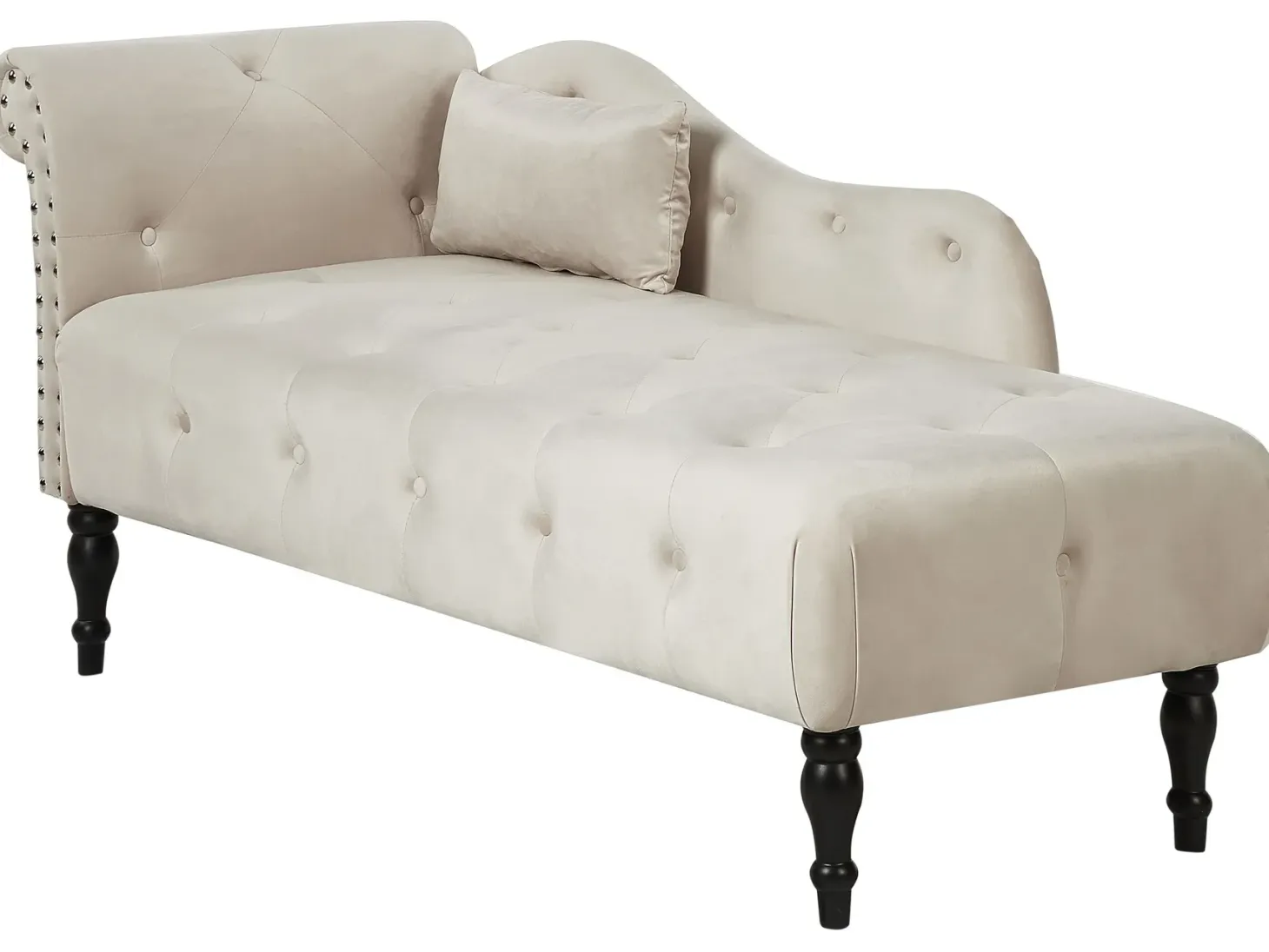 Venstrevendt chaiselong IVRY Velour Lys Beige