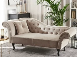 Venstrevendt chaiselong LATTES Velour Beige