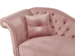 Venstrevendt chaiselong LATTES Velour Lyserød