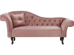 Venstrevendt chaiselong LATTES Velour Lyserød