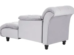 Venstrevendt chaiselong LORMONT Velour Lysegrå