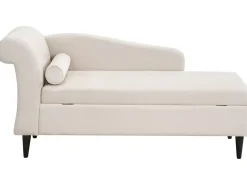 Venstrevendt chaiselong LUIRO Velour Beige med opbevaring