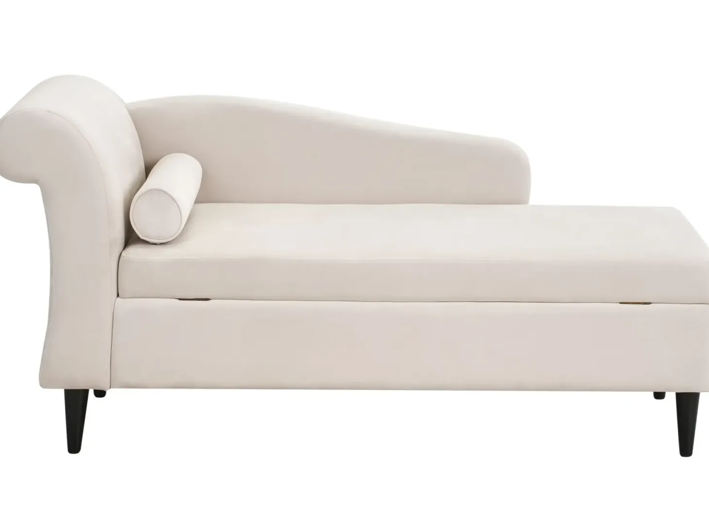 Venstrevendt chaiselong LUIRO Velour Beige med opbevaring