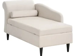 Venstrevendt chaiselong LUIRO Velour Beige med opbevaring
