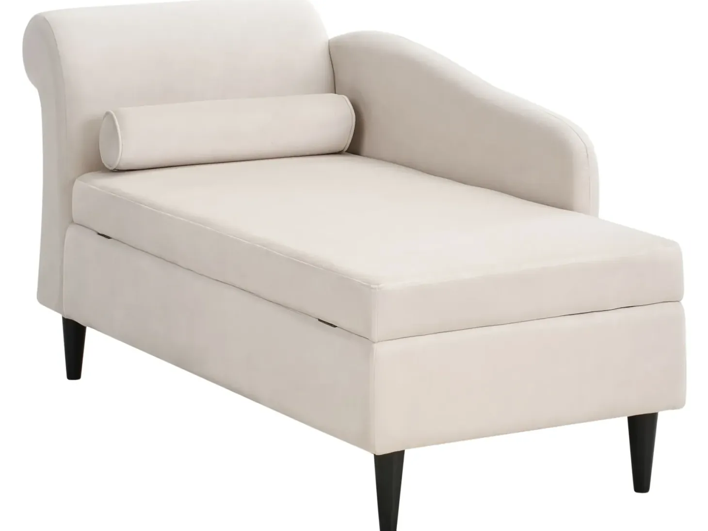 Venstrevendt chaiselong LUIRO Velour Beige med opbevaring