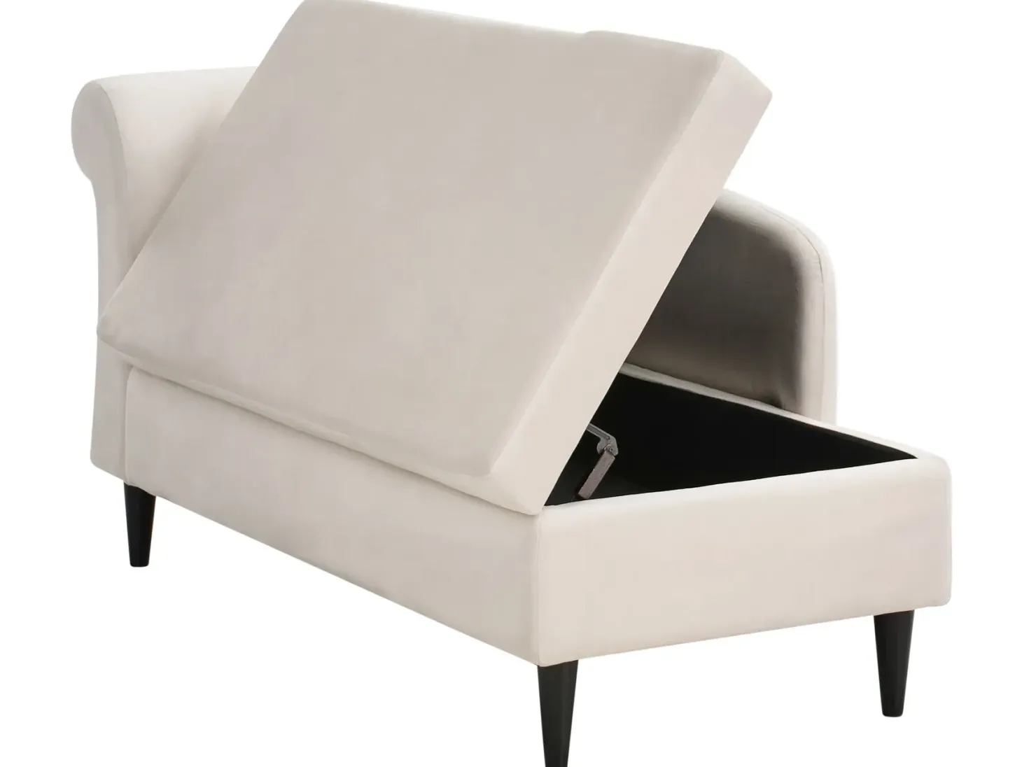 Venstrevendt chaiselong LUIRO Velour Beige med opbevaring