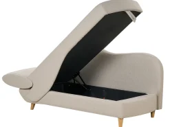 Venstrevendt chaiselong MERI Kunstlinned Beige med opbevaring