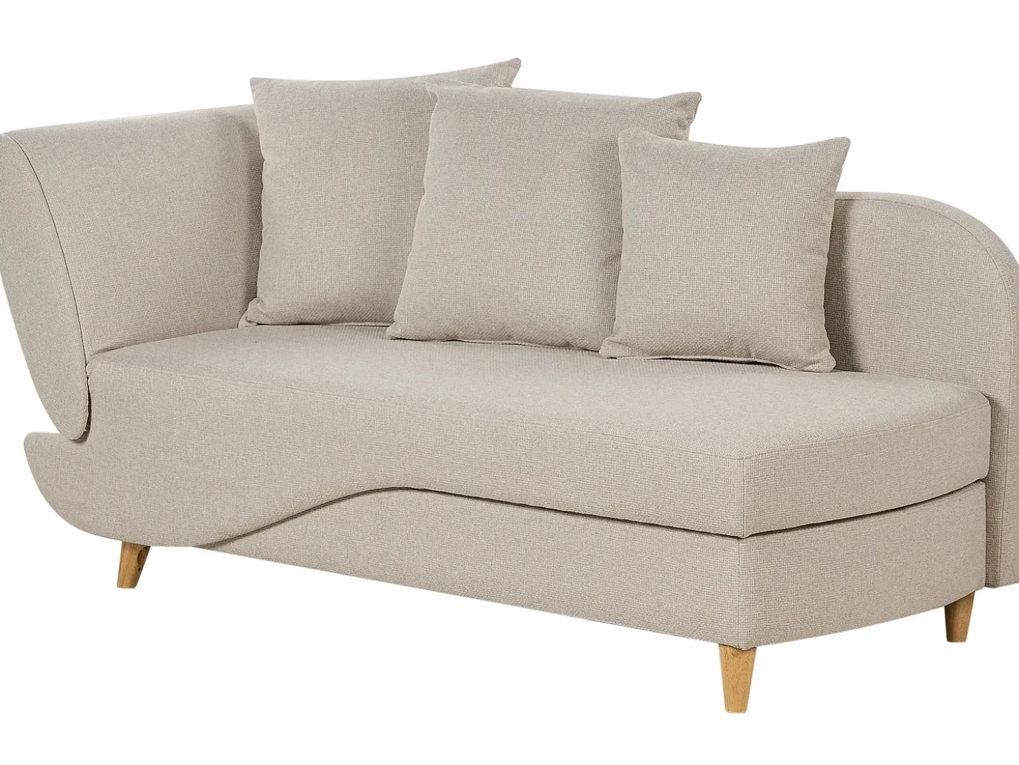 Venstrevendt chaiselong MERI Kunstlinned Beige med opbevaring