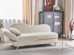 Venstrevendt chaiselong MERI Kunstlinned Beige med opbevaring