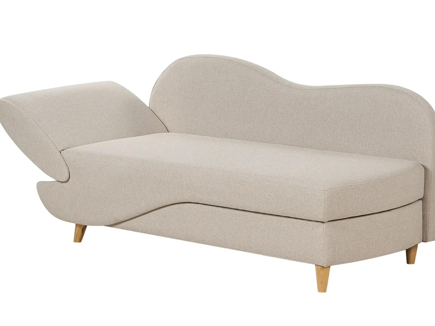 Venstrevendt chaiselong MERI Kunstlinned Beige med opbevaring