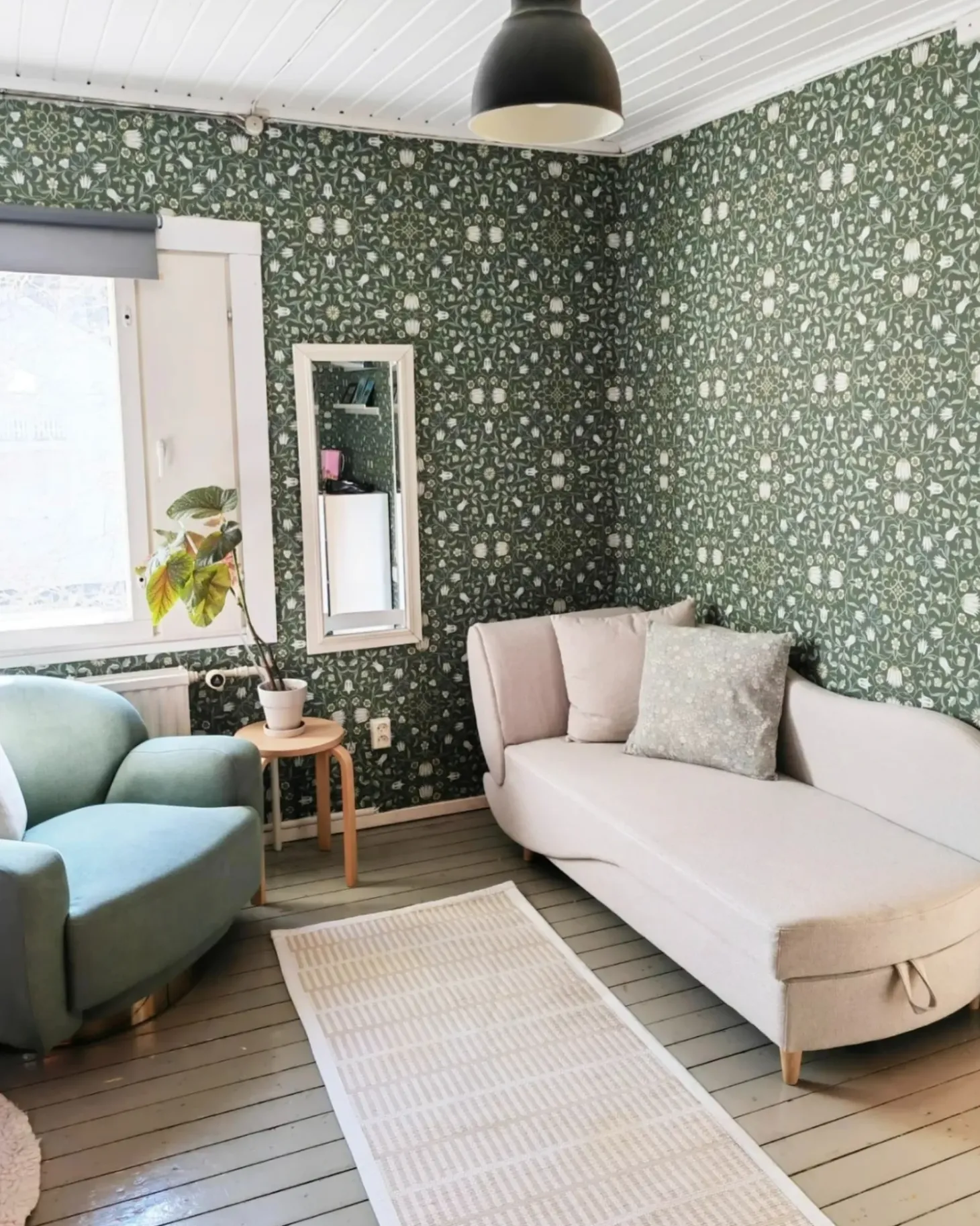Venstrevendt chaiselong MERI Kunstlinned Beige med opbevaring