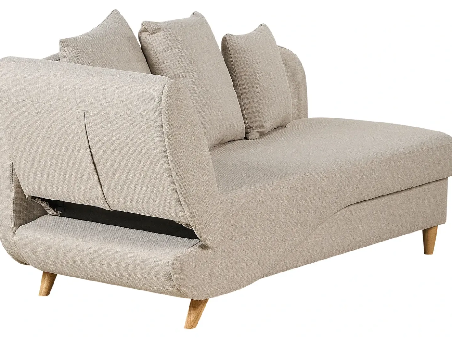 Venstrevendt chaiselong MERI Kunstlinned Beige med opbevaring