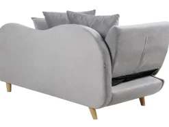 Venstrevendt chaiselong MERI Velour Lysegrå med opbevaring