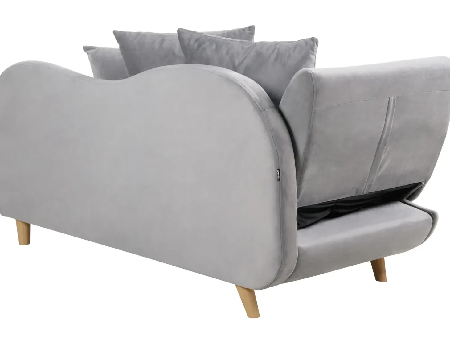 Venstrevendt chaiselong MERI Velour Lysegrå med opbevaring