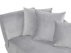 Venstrevendt chaiselong MERI Velour Lysegrå med opbevaring