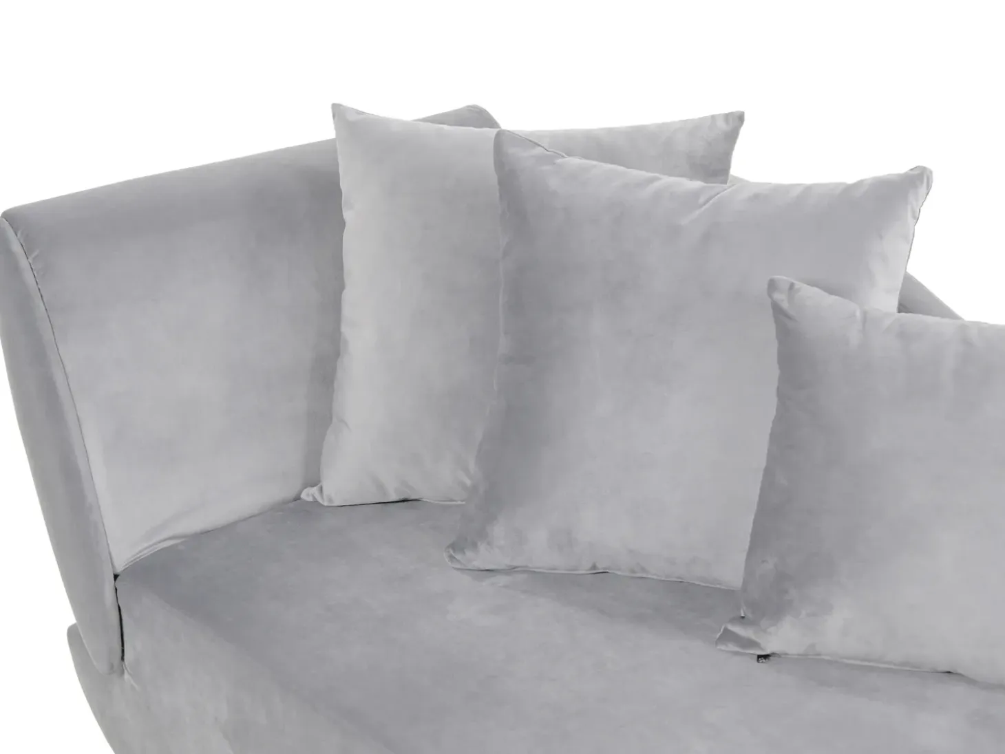Venstrevendt chaiselong MERI Velour Lysegrå med opbevaring