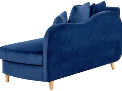 Venstrevendt chaiselong MERI Velour Navy Blå med opbevaring