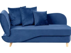 Venstrevendt chaiselong MERI Velour Navy Blå med opbevaring