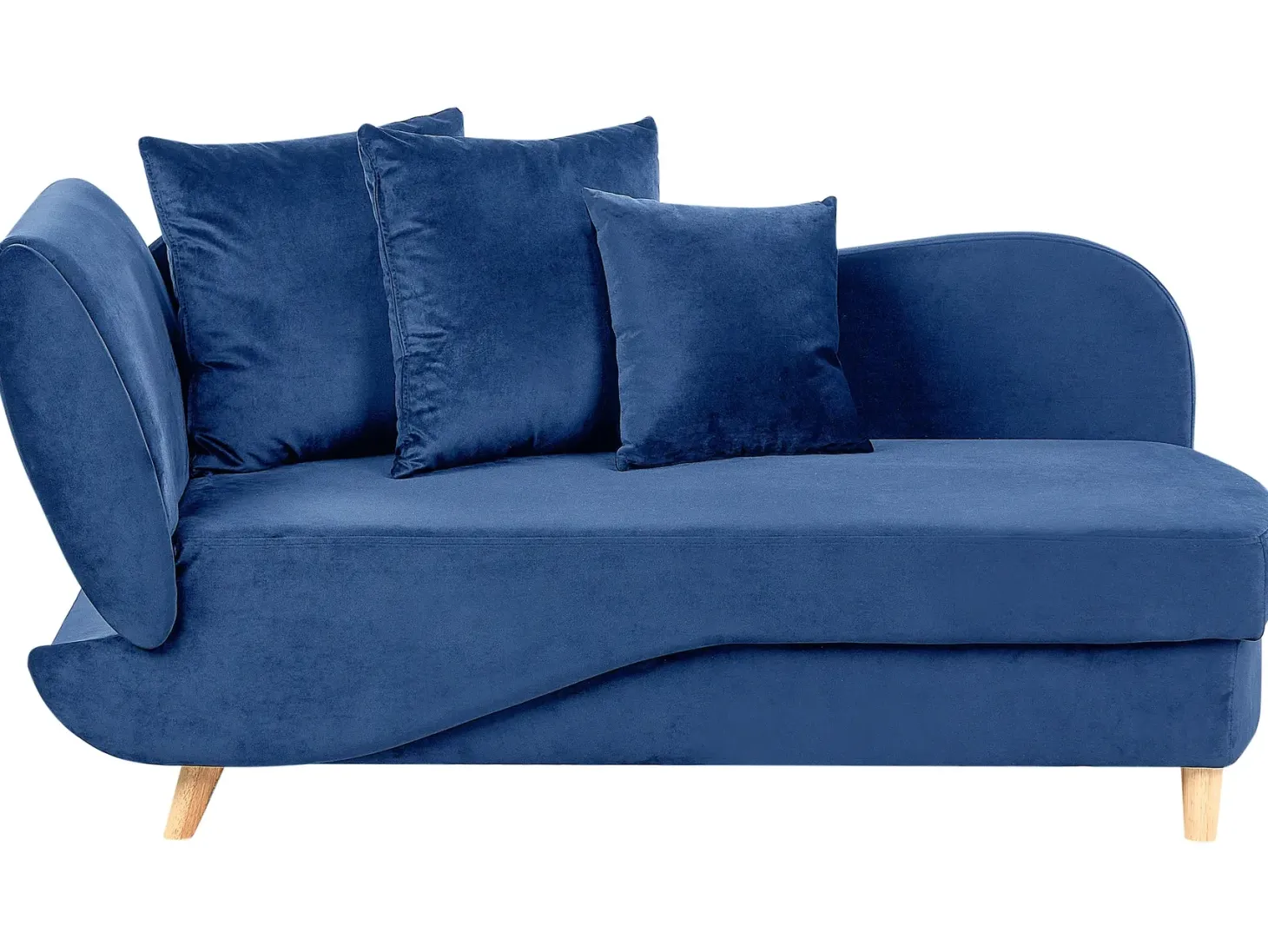 Venstrevendt chaiselong MERI Velour Navy Blå med opbevaring