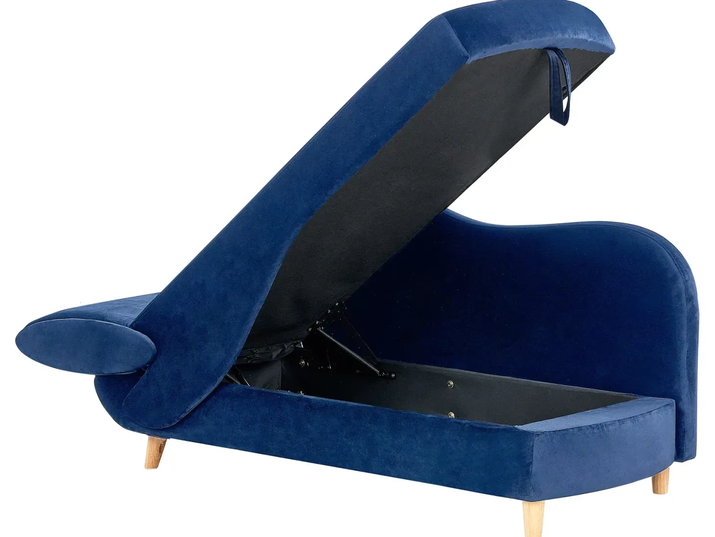 Venstrevendt chaiselong MERI Velour Navy Blå med opbevaring