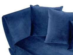 Venstrevendt chaiselong MERI Velour Navy Blå med opbevaring