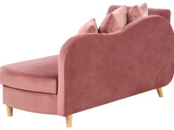 Venstrevendt chaiselong MERI Velour Lyserød med opbevaring