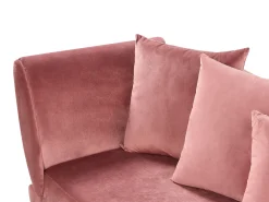 Venstrevendt chaiselong MERI Velour Lyserød med opbevaring