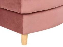 Venstrevendt chaiselong MERI Velour Lyserød med opbevaring