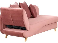 Venstrevendt chaiselong MERI Velour Lyserød med opbevaring