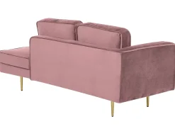 Venstrevendt chaiselong MIRAMAS Velour Lyserød