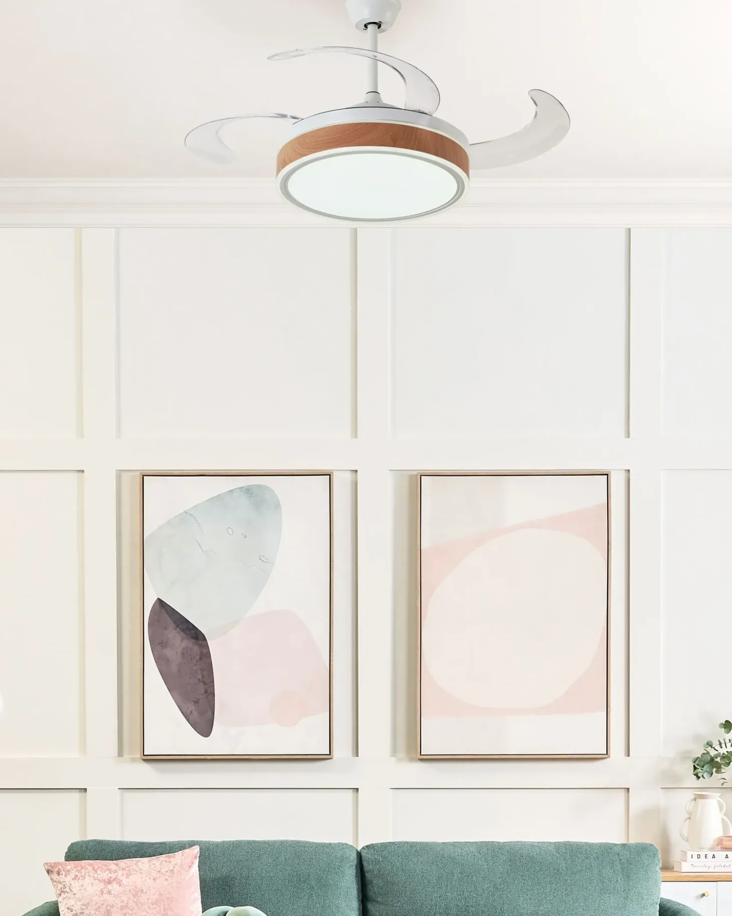 Ventilator med lys FREMONT Med fjernbetjening LED Hvid