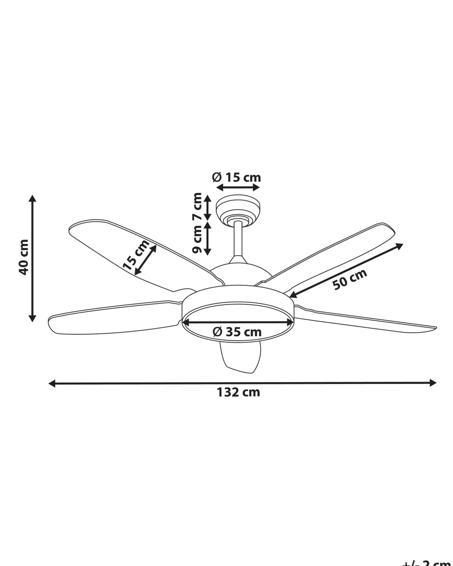 Ventilator med lys GOSHAABA Med fjernbetjening LED Messing