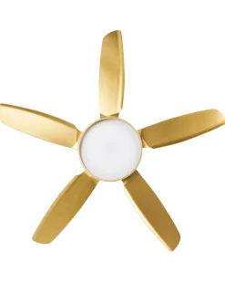 Ventilator med lys GOSHAABA Med fjernbetjening LED Messing