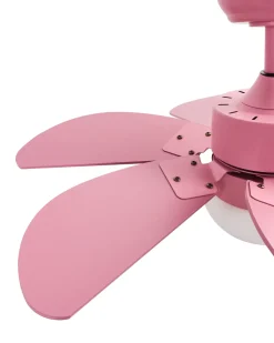 Ventilator med lys LOGAR Med fjernbetjening LED Lyserød