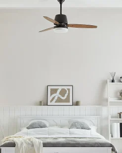 Ventilator med lys MLAVA Med fjernbetjening LED Brun