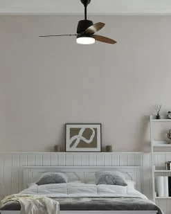 Ventilator med lys MLAVA Med fjernbetjening LED Brun