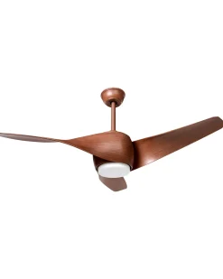 Ventilator med lys PARIA Med fjernbetjening Brun