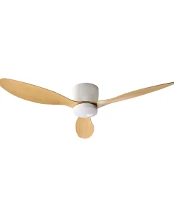 Ventilator med lys VEMBAR Med fjernbetjening LED Lysebrun