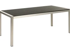 VERNIO 6 personers Havemøbelsæt Sort/sølv