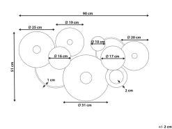 Vægdekoration ACTINIUM Metal 51 cm Blå