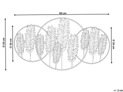 Vægdekoration Blad COPERNICIUM Metal 50 cm Guld