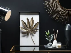 Vægdekoration Blad CURIUM Metal 50 cm Multifarvet